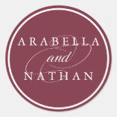 Dusky Plum Personalisiert Wedding Runder Aufkleber (Vorderseite)