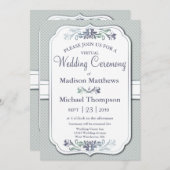 Dusky Punkt Virtual Wedding Livestream Wedding Einladung (Vorne/Hinten)