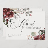 Dusky Red Poinsettia Floral Frohe Weihnachten (Vorne/Hinten)