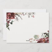 Dusky Red Poinsettia Floral Frohe Weihnachten (Rückseite)