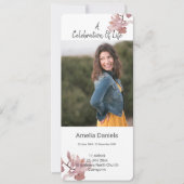 Dusky rosa Orchideenfeier Lebensfotokarte Einladung (Vorderseite)