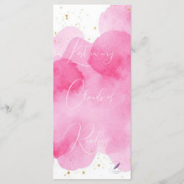 Dusky Rose Clouds Gold Lesezeichen Bookmark Menükarte
