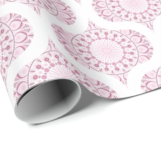 Dusky Rose Confetti Lace Dot Mandala Retro Oge Geschenkpapier (Rolleneckpunkt)