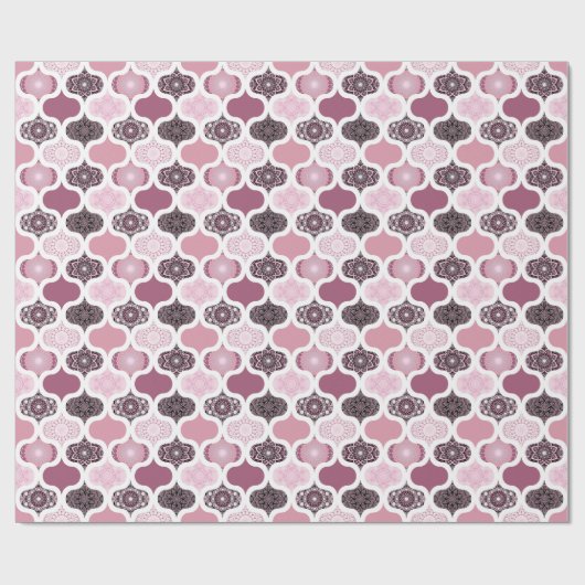 Dusky Rose Dot Mandalases Ogee Patchwork Geschenkpapier (Flach)