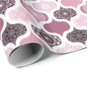 Dusky Rose Dot Mandalases Ogee Patchwork Geschenkpapier (Rolleneckpunkt)
