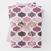 Dusky Rose Dot Mandalases Ogee Patchwork Geschenkpapier Set (Beispiel)