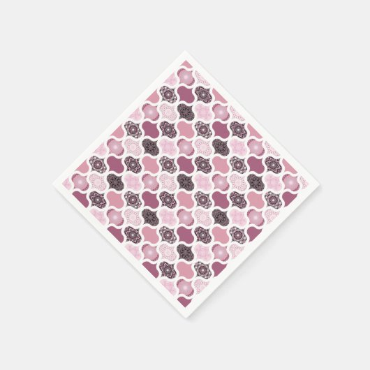 Dusky Rose Dot Mandalases Ogee Patchwork Papercraf Serviette (Ecke)