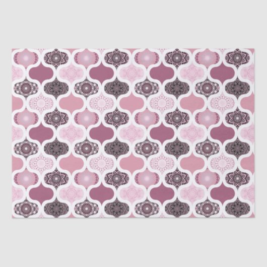 Dusky Rose Dot Mandalases Ogee Patchwork Seidenpapier (Vorderseite)