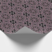 Dusky Rose Fronds Mandala Geometric Diamond Tile Geschenkpapier (Ecke)