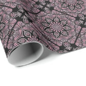 Dusky Rose Fronds Mandala Geometric Diamond Tile Geschenkpapier (Rolleneckpunkt)