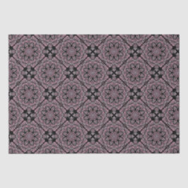 Dusky Rose Fronds Mandala Geometric Diamond Tile Seidenpapier