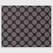 Dusky Rose Fronds Polka Dots Mandala Geschenkpapier (Flach)