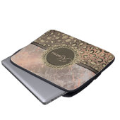 Dusky Rose Marble Glittery Leopard Laptopschutzhülle (Vorne Knopf)