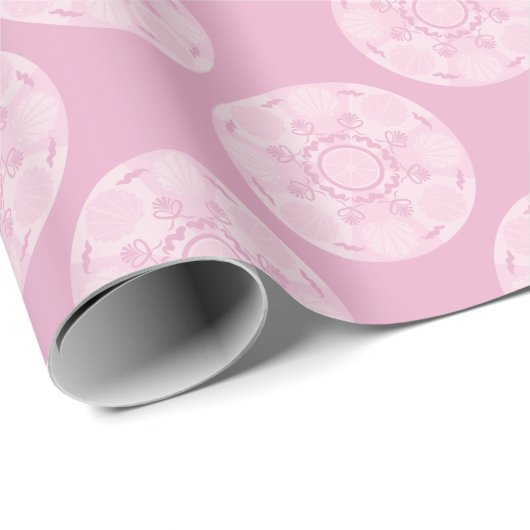 Dusky-Rose-Preppy in rosa Polka-Dosen Geschenkpapier (Rolleneckpunkt)