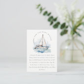 Dusky Sailboat Seascape Books for Brautparty Begleitkarte (Stehend Vorderseite)