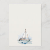 Dusky Sailboat Seascape Hochzeitdetails Begleitkarte (Rückseite)