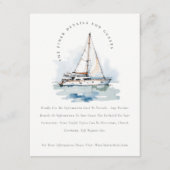 Dusky Sailboat Seascape Hochzeitdetails Begleitkarte (Vorderseite)