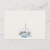Dusky Sailboat Seascape Hochzeitsempfang Begleitkarte (Rückseite)