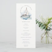 Dusky Sailboat Seascape Wedding Programm (Stehend Vorderseite)