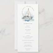 Dusky Sailboat Seascape Wedding Programm (Vorderseite)