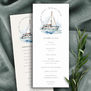 Dusky Sailboat Seascape Wedding Programm