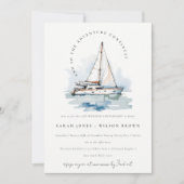 Dusky Sailboat Yacht Seascape Hochzeit Jahrestag Einladung (Vorderseite)
