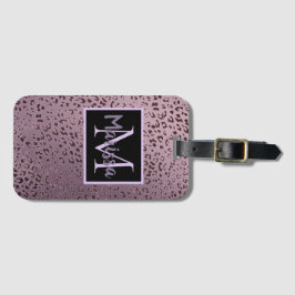 Dusky Violet Leopard Monogramm Gepäckanhänger