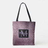 Dusky Violet Leopard Monogramm Tasche (Rückseite)