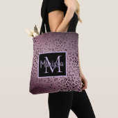 Dusky Violet Leopard Monogramm Tasche (Von Nahem)
