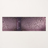 Dusky Violet Leopard Namaste Yogamatte (Rückseite (Horizontal))