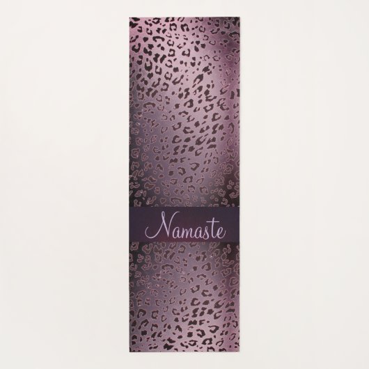 Dusky Violet Leopard Namaste Yogamatte (Rückseite)