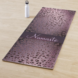 Dusky Violet Leopard Namaste Yogamatte