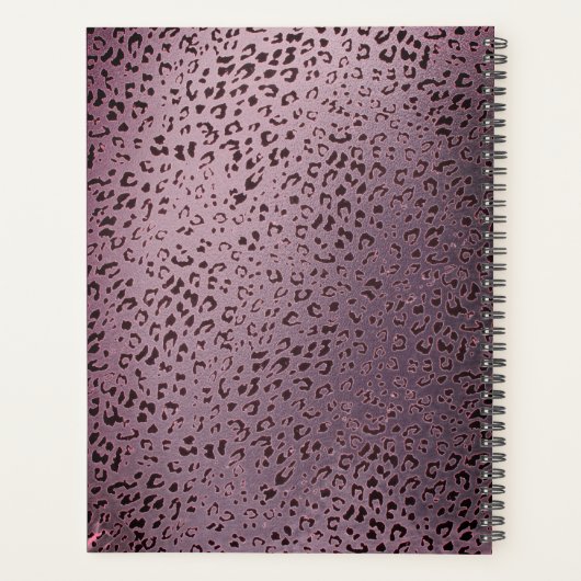 Dusky Violet Leopard Personalisiert Planner Planer (Rückseite)