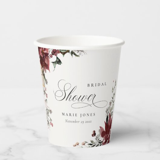 Dusky Warm Winter Festivals Brautparty Pappbecher (Vorderseite)