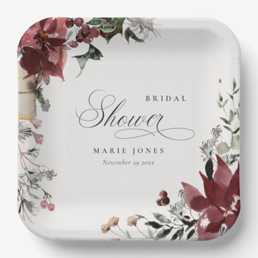 Dusky Warm Winter Festivals Brautparty Pappteller (Vorderseite)