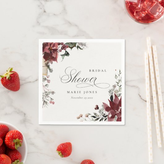 Dusky Warm Winter Festivals Brautparty Serviette (Beispiel)