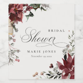 Dusky Warm Winter Festivals Brautparty Weinetikett