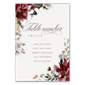 Dusky Warm Winter Festivals Name Hochzeit Tischnummer (Vorderseite)