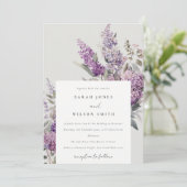 Dusky Watercolor Lilac Hütte Blumenzehen Einladung (Stehend Vorderseite)