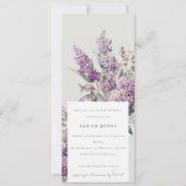 Dusky Watercolor Lilac Hütte Floral Baby Dusche Einladung (Vorderseite)