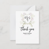 Dusky Wildblume Monogram Wappen Wedding Note Card Mitteilungskarte (Vorderseite)