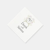 Dusky Wildblume Monogram Wappen Wedding Serviette (Ecke)