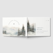 Dusky Winter Snow Mountain Landschaft Hochzeit Gästebuch (Voll)