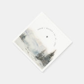 Dusky Winter Snow Mountain Landschaft Hochzeit Serviette (Ecke)