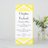 Dusky Yellow Vintag, Hochzeitsmenü und Programm (Stehend Vorderseite)