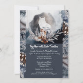 Duskyblau-graue Schieferwolf-Wolfsbäume Einladung (Vorderseite)