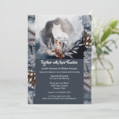 Duskyblau-graue Schieferwolf-Wolfsbäume Einladung (Stehend Vorderseite)