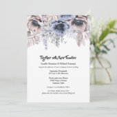 Duskyblau Rosa Rose Anemone Chic Einladung (Stehend Vorderseite)