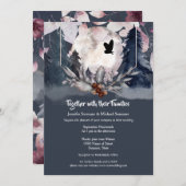 Duskyblauer Uhu aus dunklem Mond Einladung (Vorne/Hinten)