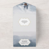 Duskyblauer Wald Aquarellbäume Weihnachten All In One Einladung (Außenbereich)